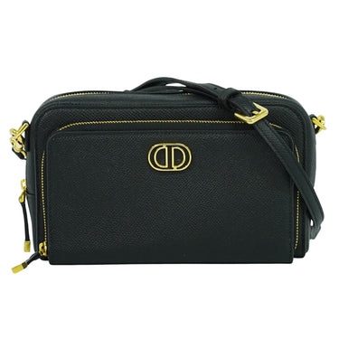 Christian Dior Caro Double Pouch Crossbody Bag Leather
