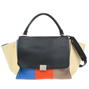 Celine Multicolor Trapeze Bag Leather and Felt