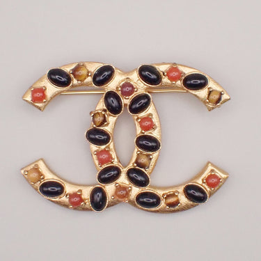 Chanel CC Brooch Gripoix and Metal