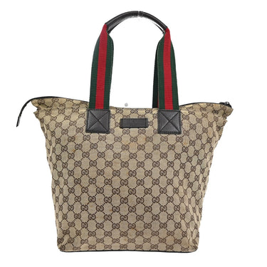Gucci Web Zip Tote GG Canvas