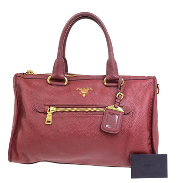 Prada Front Zip Convertible Satchel Vitello Daino