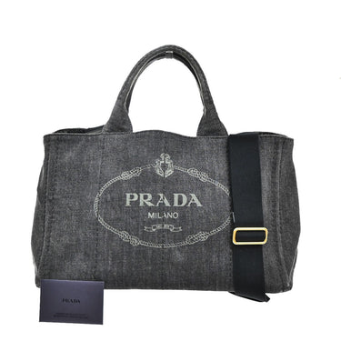 Prada Canapa Convertible Tote Denim