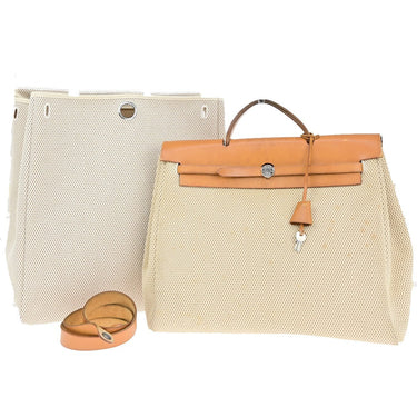 Hermes Herbag Zip Leather and Toile