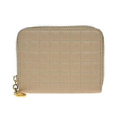 Celine C Charm Zip Around Wallet Quilted Leather