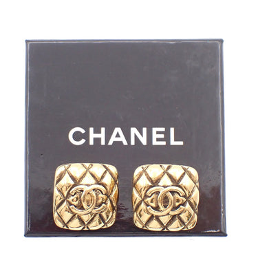Chanel Vintage CC Square Clip-On Earrings Metal