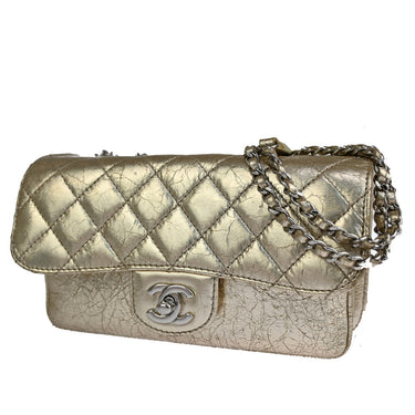 Chanel Vintage Accordion Flap Bag Quilted Leather