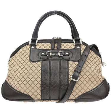 Gucci Horsebit Nail Boston Bag GG Canvas with Leather