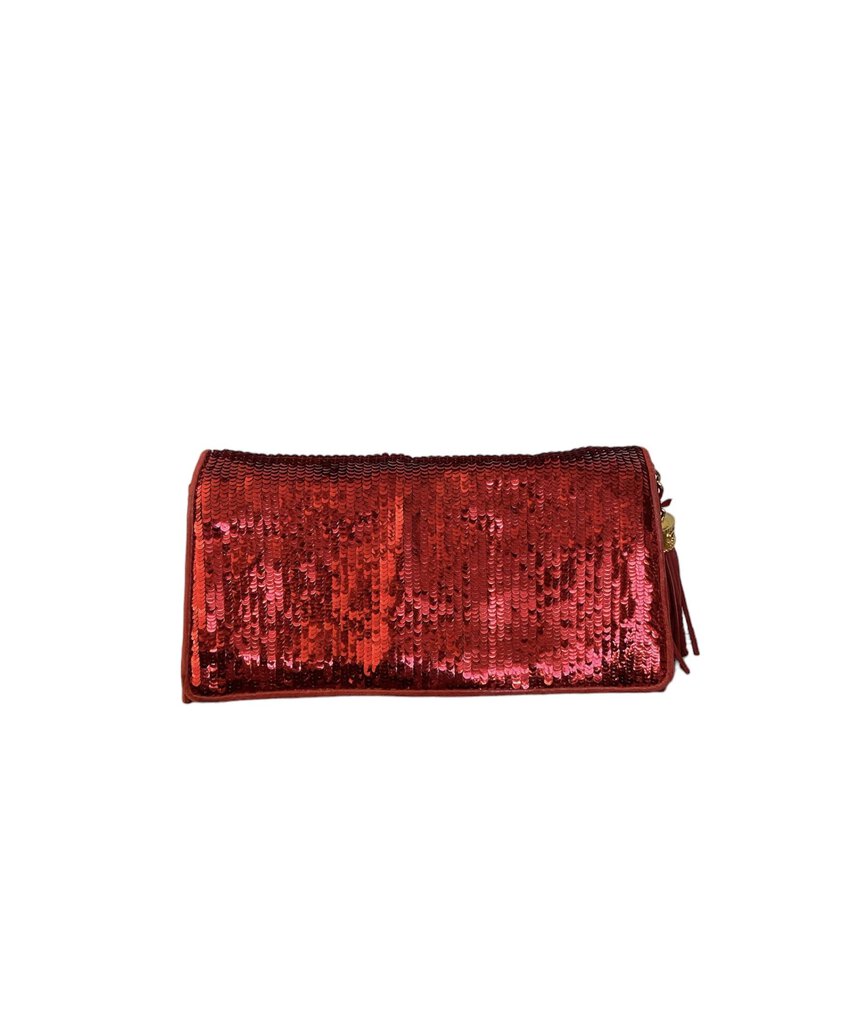 Chanel Red Sequin Clutch